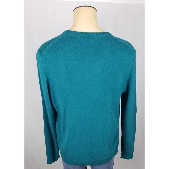 The Commons Sweater Mens XL Peacock Green 100% Cashmere Cozy Holiday Giftable